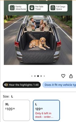 New Rynvale SUV Cargo Liner for dogs full coverage with cushioned sides