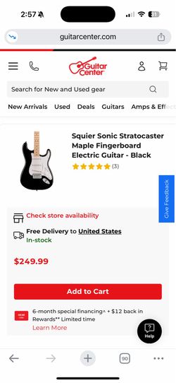 Fender Squier elec guitar + Fender Bass Amp + Guitar Multi-Effects Processor w pedal
