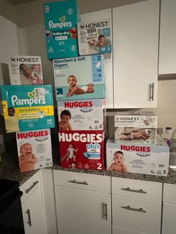 Diapers, size 1,2& 3