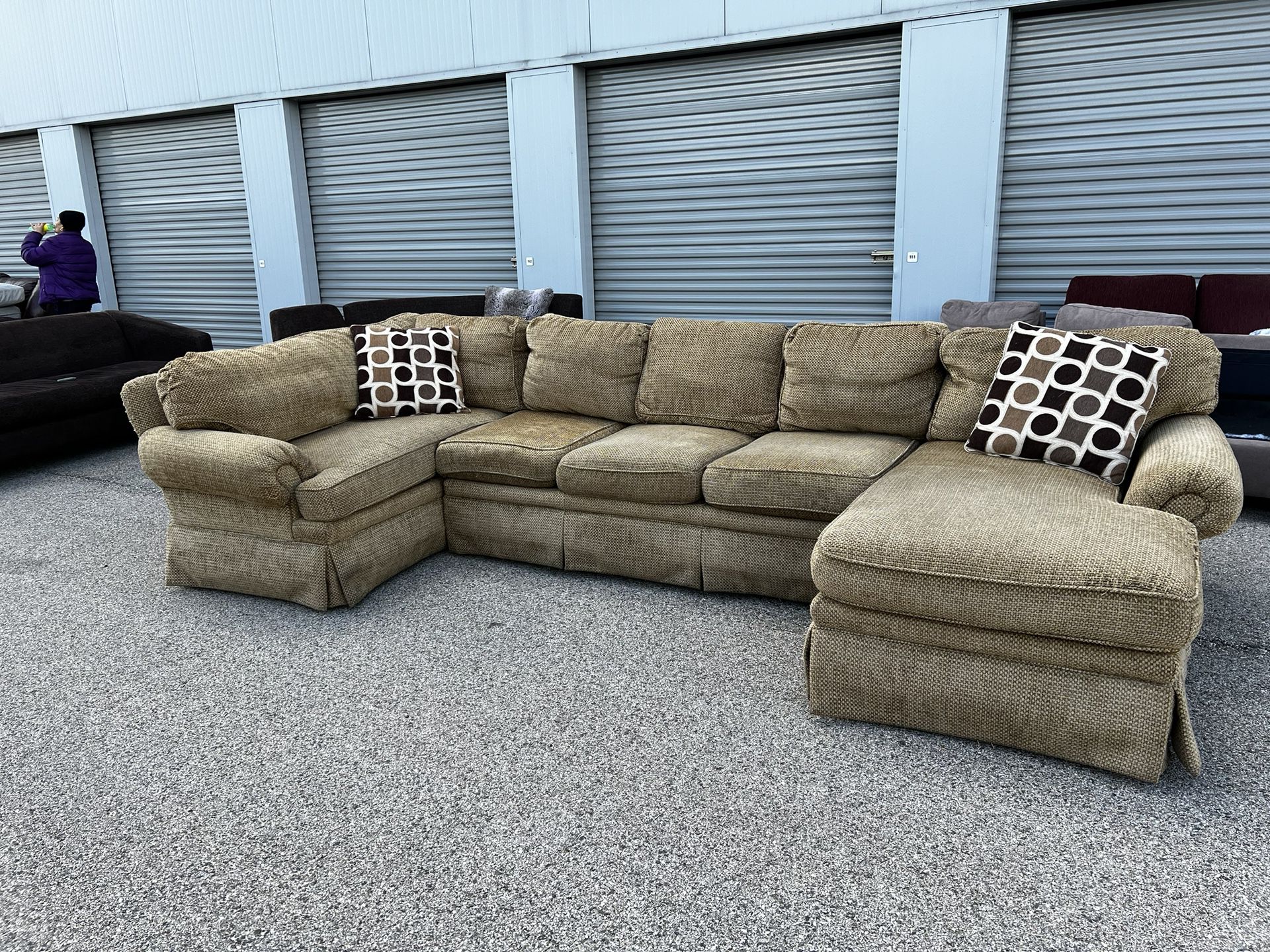 Beautiful Beige/Brown Kravet-Furniture Sectional Couch! ***Free Delivery*** 