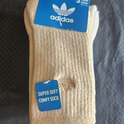 3-Pair Pack Men Adidas Originals Trefoil Crew Socks Cushioned Size Large
