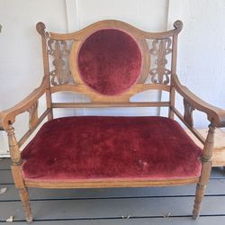 Victorian Velvet Parlor Love Seat Chair