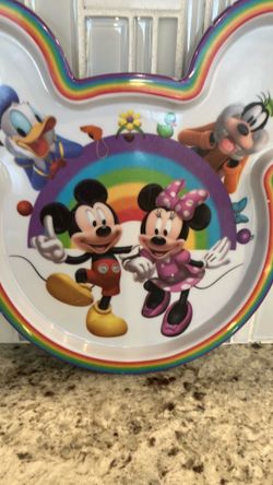 Vintage Disney Mickey Mouse Clubhouse Rainbow Melamine Plate Tray Kcare