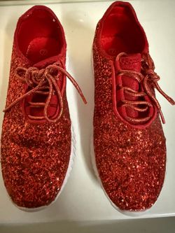 Red Glitter tennis shoes - sz 7