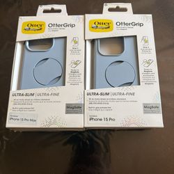 OtterBox OtterGrip MagSafe High Quality Phone Case for iPhone 15 Pro & Pro Max (Light Blue, 3 of Each Available)