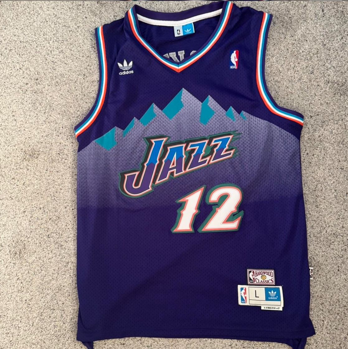 Adidas Hardwood Classics John Stockton Utah Jazz Jersey Mens Size Large