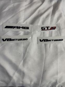 AMG GTS V8BITURBO SIDE FENDER AND REAR EMBLEMS