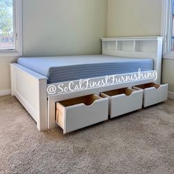New Full Bed With Drawers And Mattress 