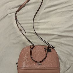 Coach Sierra Satchel Blush Pink Signature Patent Leather