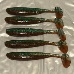 Green/Red-Glitter Paddle Tail Swimbait