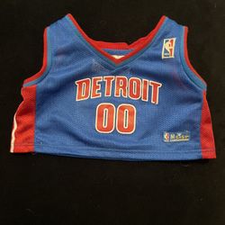 Build A Bear Detroit Pistons NBA Basketball Jersey Shirt Red Blue Teddy Dm
