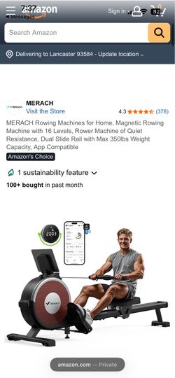 Merach Bluetooth magnetic rower machine