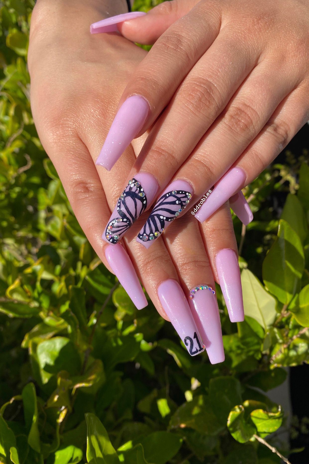 Hand painted Butterfly transition in cotton candy pink + unicorn magic.
