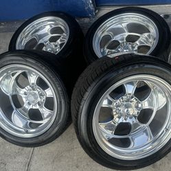 American Racing Hopster 17x11 All Polished Wheels With Toyo Extensa 315/35/17 Tires For Obs🔥🔥🔥