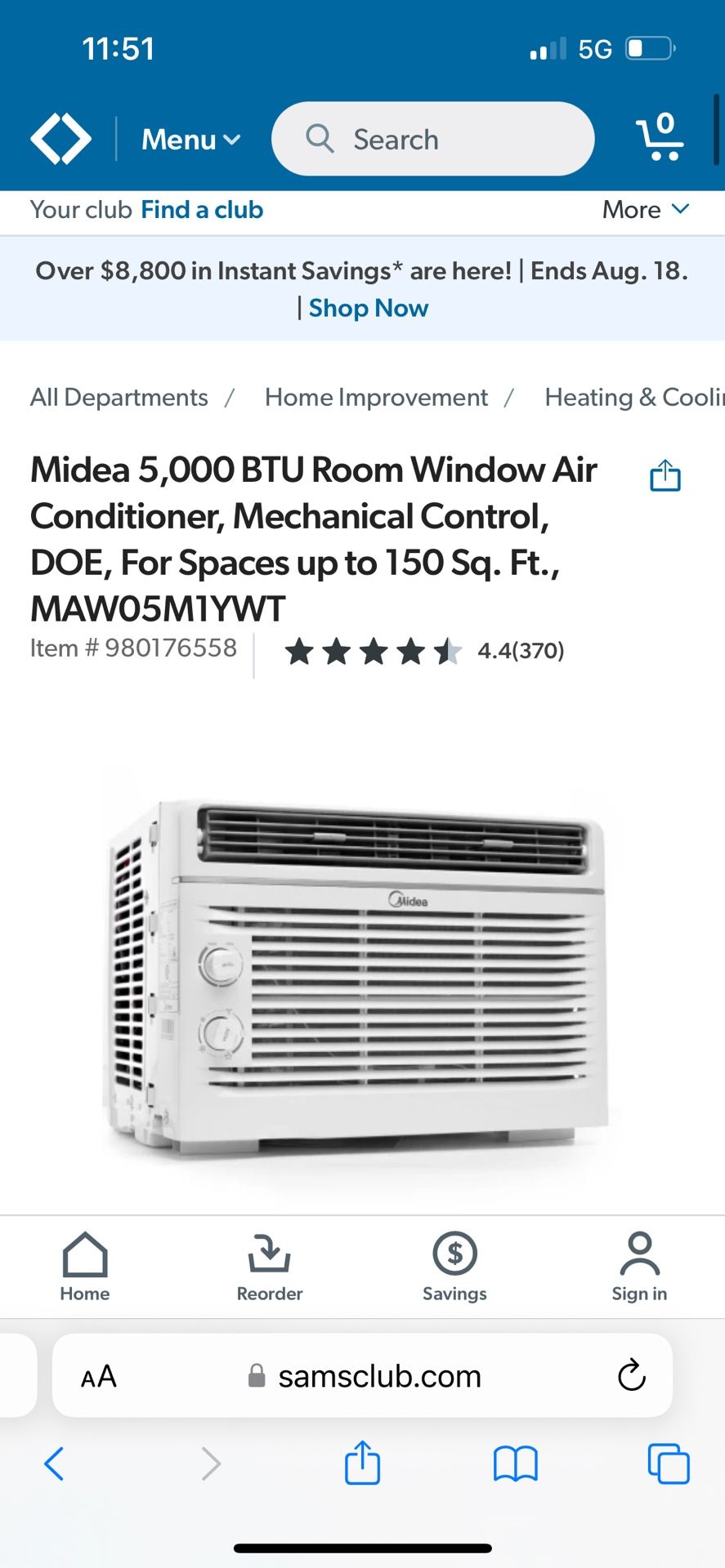 Midea Room Window Air Conditioner