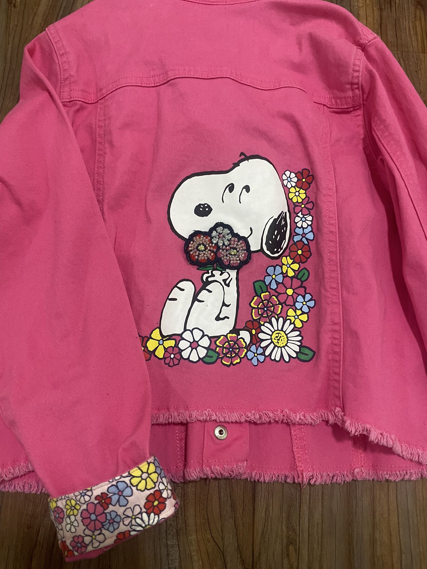 Pink Cotton - Snoopy Jacket Embellished Back (Size Girls 10)