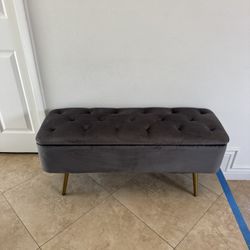 Velvet Storage Bench