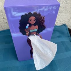 Purple Lady Skirt Tissue Box Holder