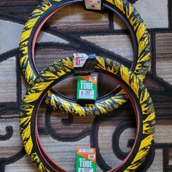 NEW Bicycle Bmx Fat Tires 20" Yellow Splatter 