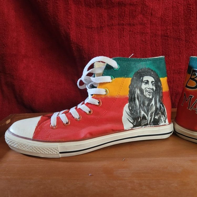 Converse Bob Marley Hand Painted for Sale in Kelso WA OfferUp