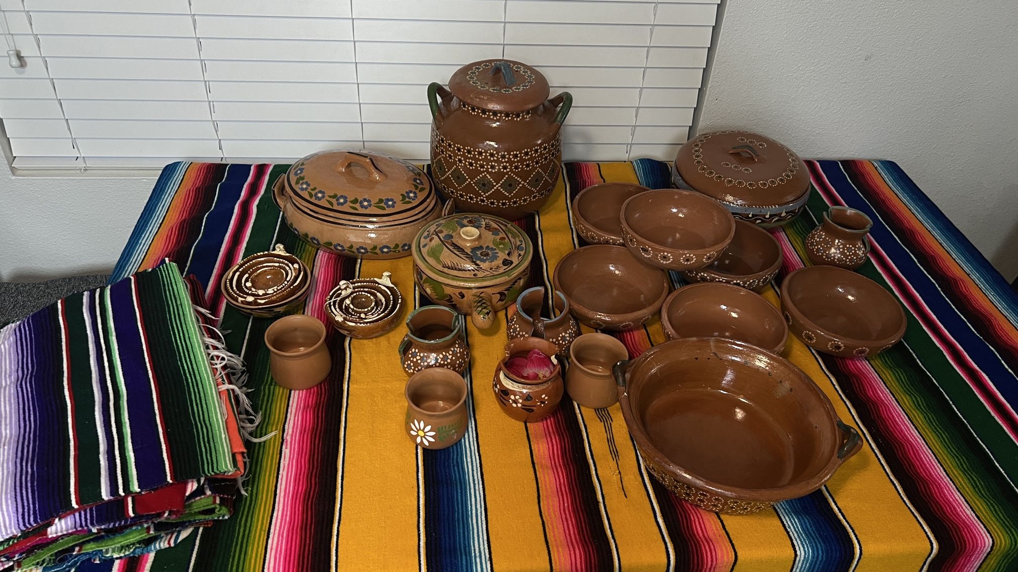 Mexican Dishes And Sarapes