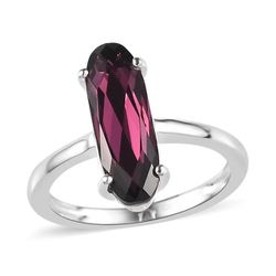 Amethyst Color Swarovski Crystal Solitaire Ring  (Size 6) 