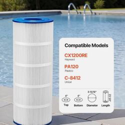 Pool Filter Cartridge, 120 Sq. Ft Spa Hot Tub Filter Cartridge Replacement