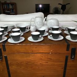 Vintage Coffee/Tea Pot, Cup And Dish Set