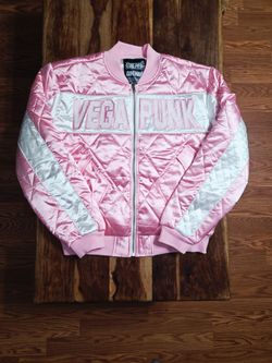 Steve Aoki's DIM MAK/One-Piece Collab Unisex Pink Quilted Bomber Jacket