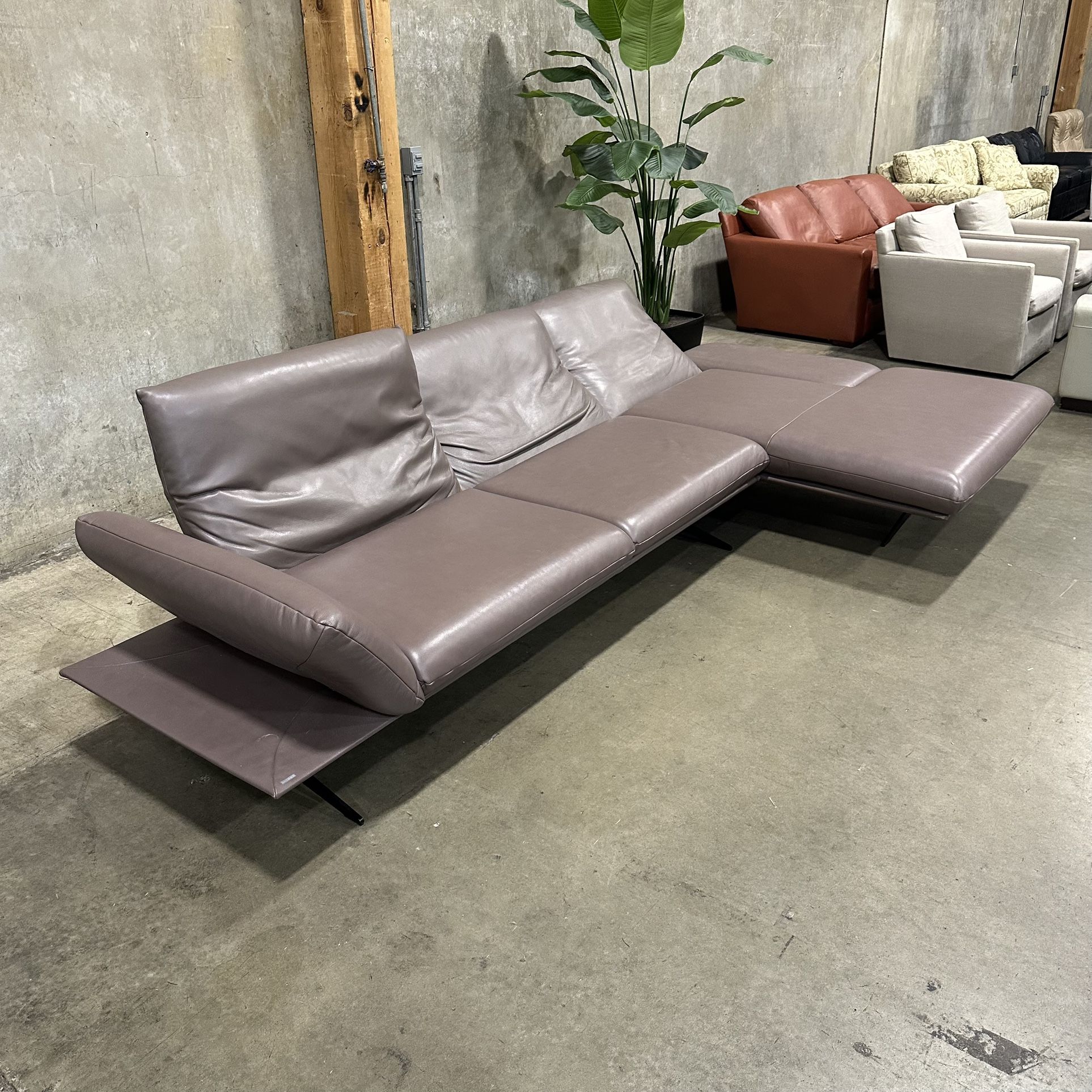 Koinor Leather Recliner Sectional Sofa