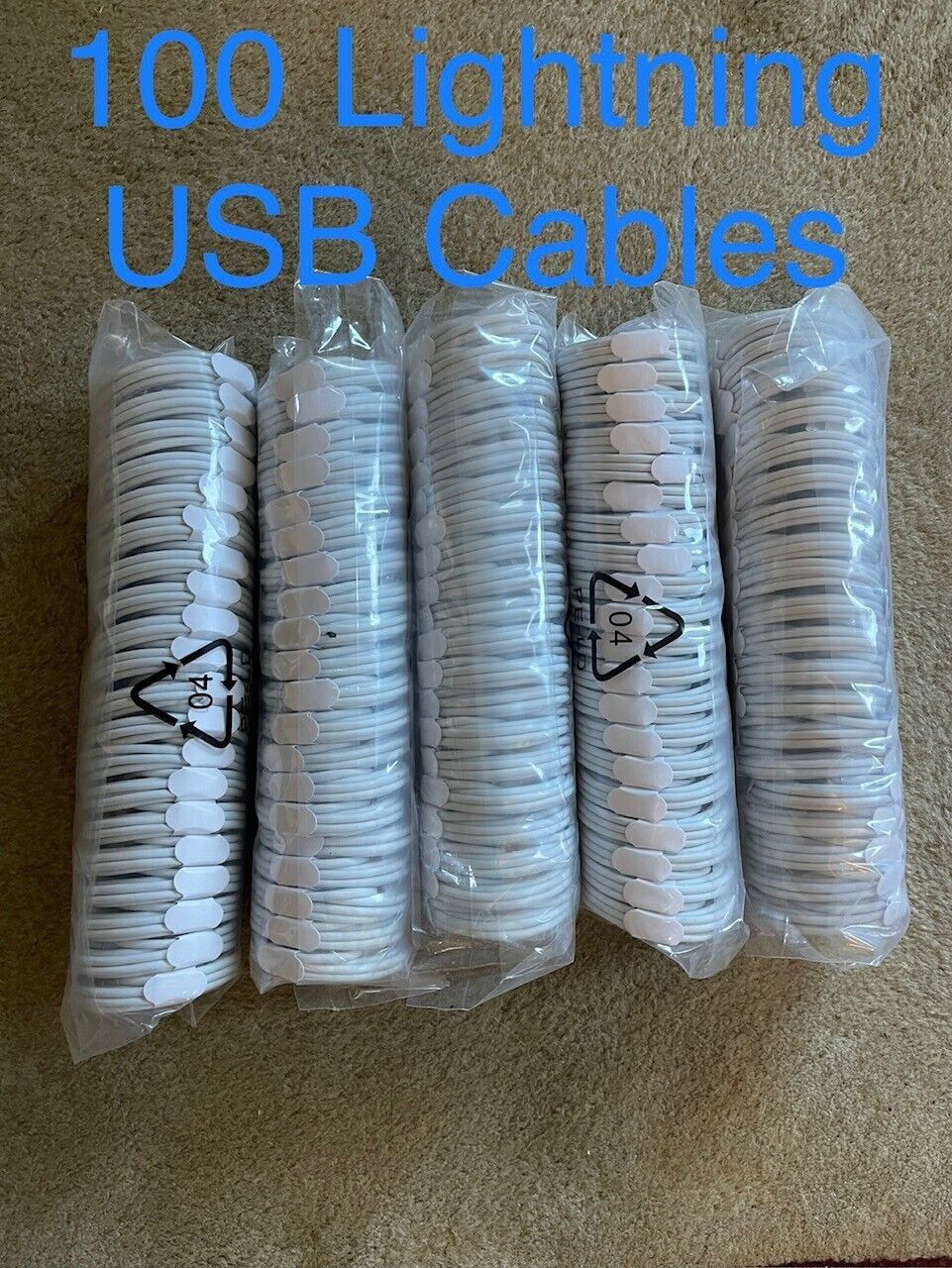 100 Count Apple iPhone iPad Charge Cables