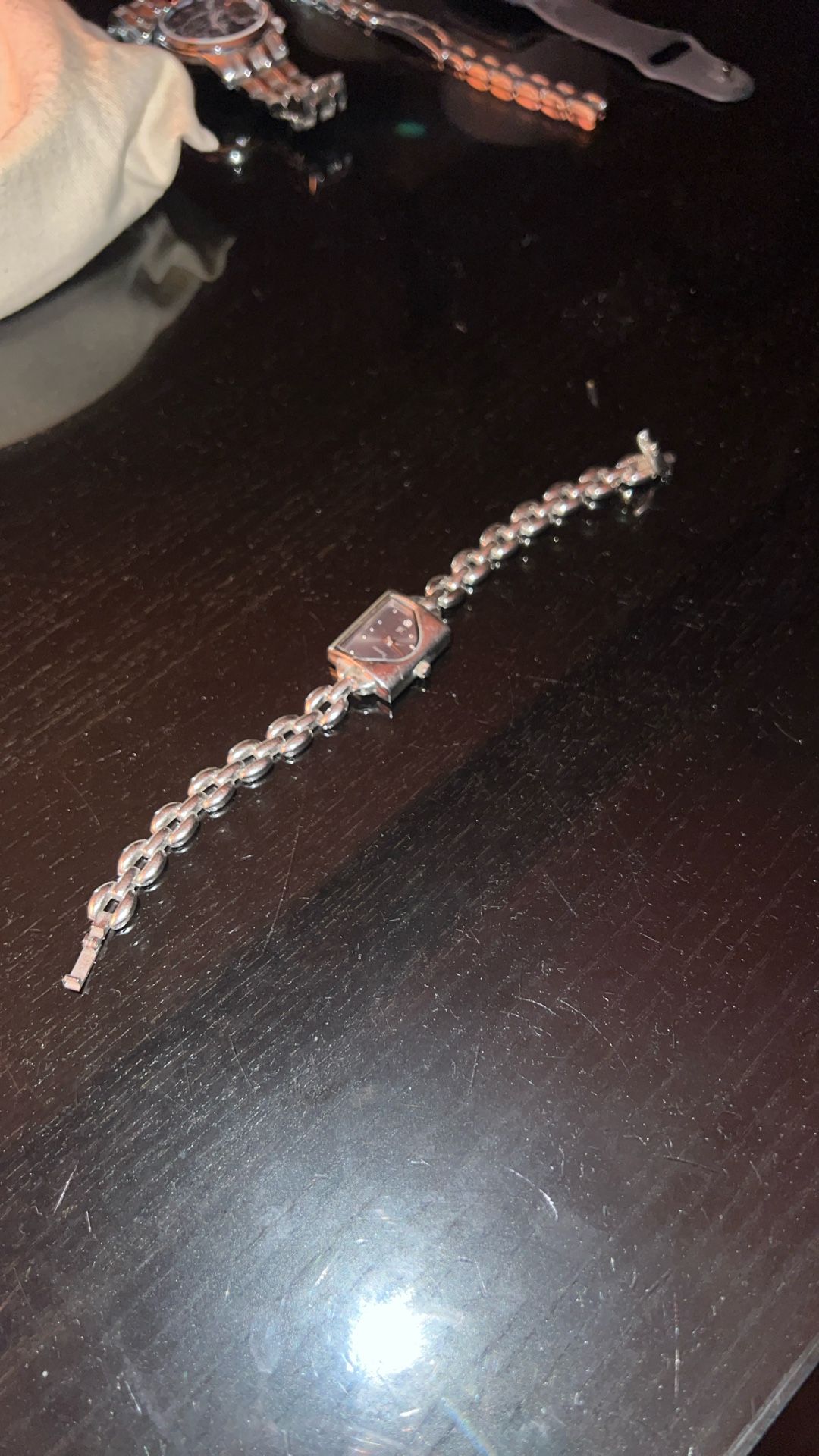 Silver Bracelet With Clock