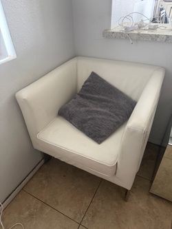 White REAL leather Chairs
