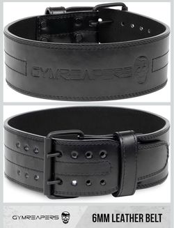 Gymreapers Weightlifting Belt 6MM Genuine Leather - Powerlifting