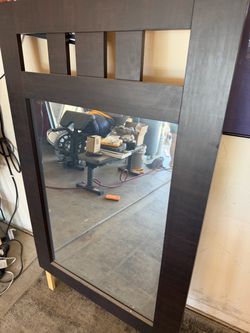Mirror and welcome sign