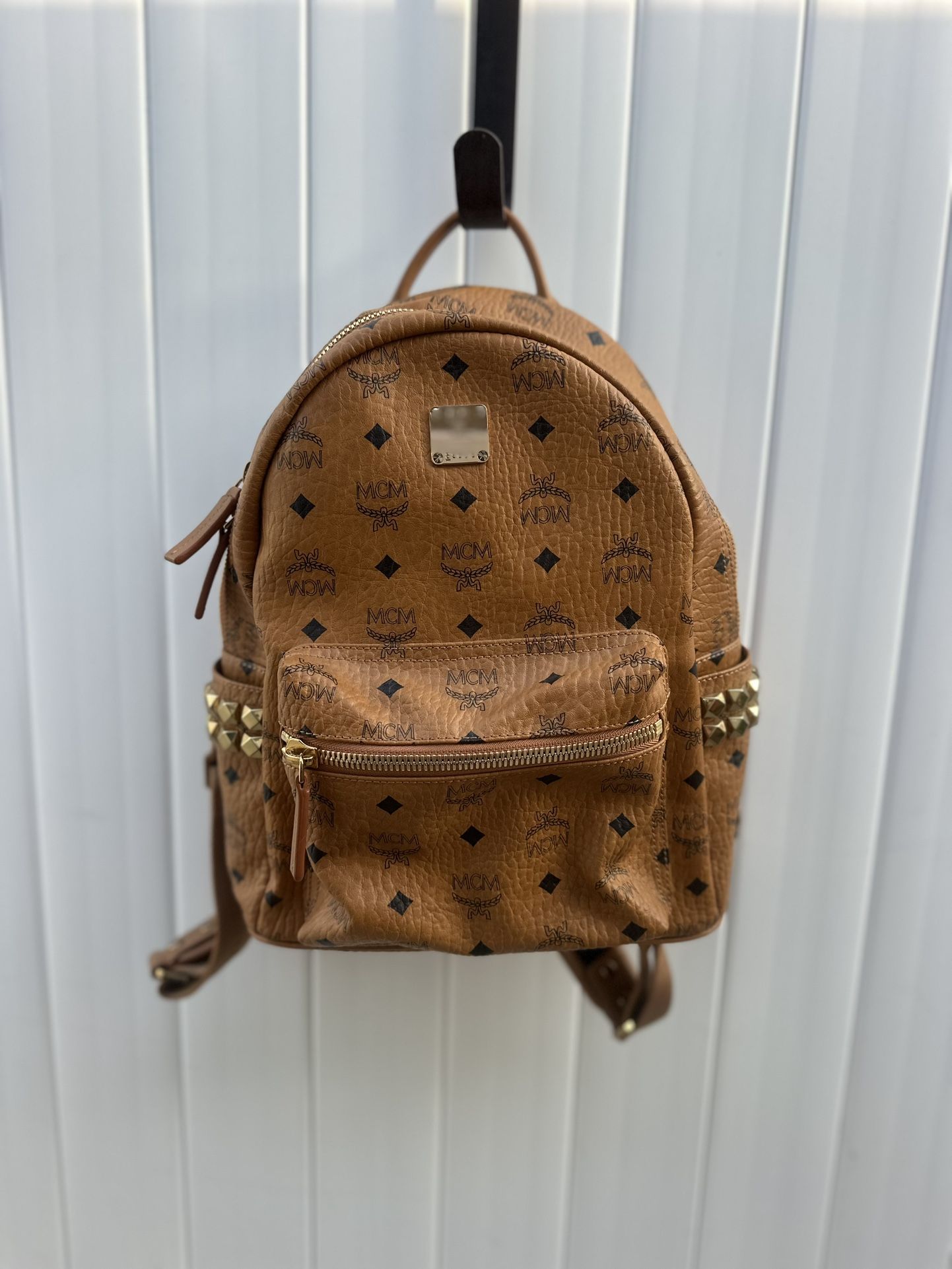 MCM Stark Visetos Small Side-Stud Backpack/ Great Condition