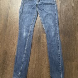 Junior Girls Blue Jeans Size 1 Médium By Levis #6
