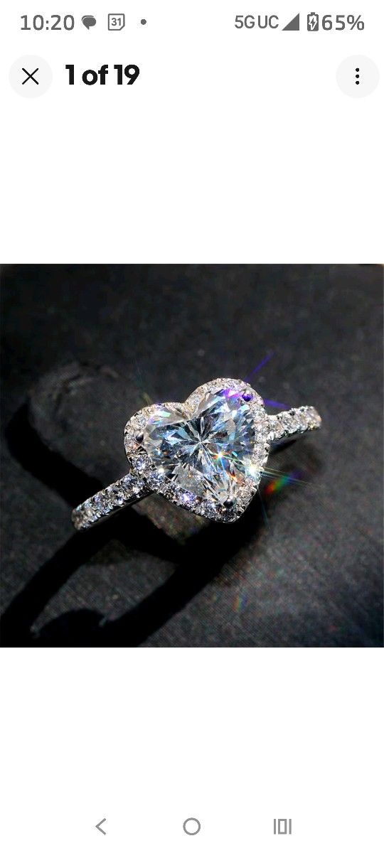 Luxury Silver Heart Ring
