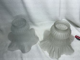2 Frosted Victorian Style Lamp Shades