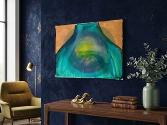 “Hidden Eye Illusion" – Original Father & Daughter Painting (12x9)