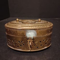 Antique Brass Trinket Box