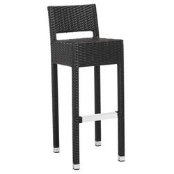 3 CONTEMPORARY INDOOR OUTDOOR 30 INCH STACKING BAR STOOLS - BLACK - BRAND NEW