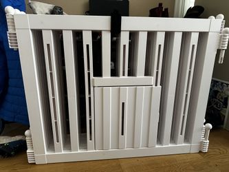 RIZZARI Foldable Plastic Dog Playpen, 6 Panels Pet Fence with Doors