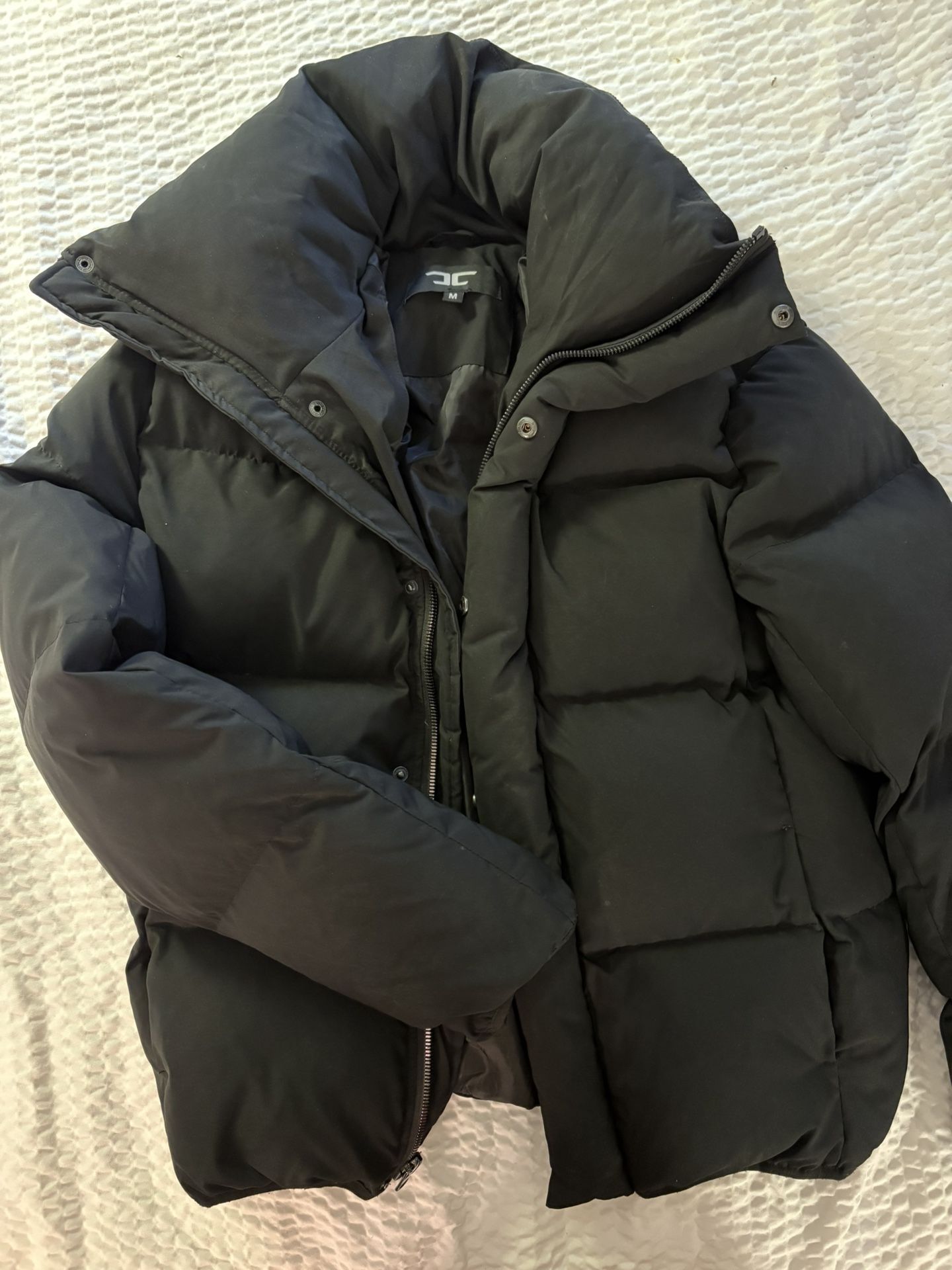 Jordan Craig Black Puffer Jacket Zipper Buttoned Thick Down Jacket Size M