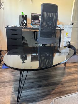 Mid Century Black Teardrop Coffee Table