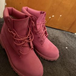 Pink Timberland Boots Size 8 