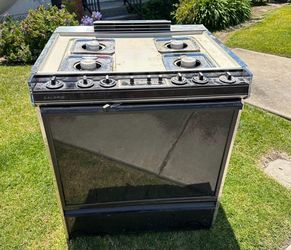 Vintage Caloric Gas Range Stove | Tested & Working | Retro Chrome | 4-Burner