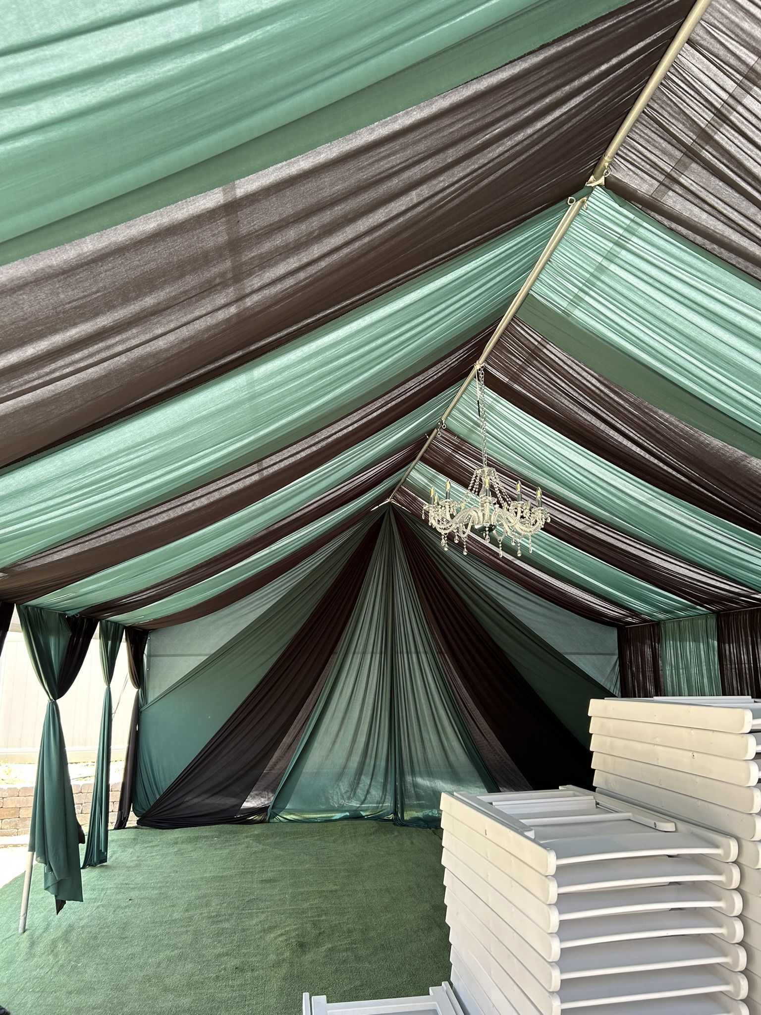 Canopy 20x40 Draping And Turf Chairs Tables