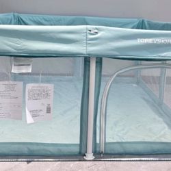 TOREVSIOR Foldable Baby Playpen With Mat, 50"×50" Collapsible Play Pen For Babies And Toddlers, Indoor & Outdoor Kids Safety Play Pen, Portable Play Y