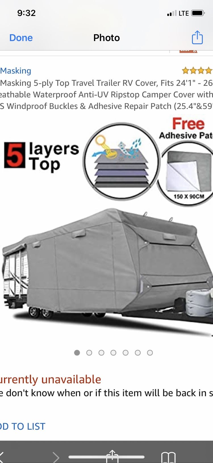22 to 26 ft RV toy box cover